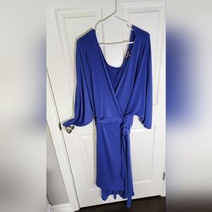 Roaman's Blue Womens Plus 4X Wrap Dress